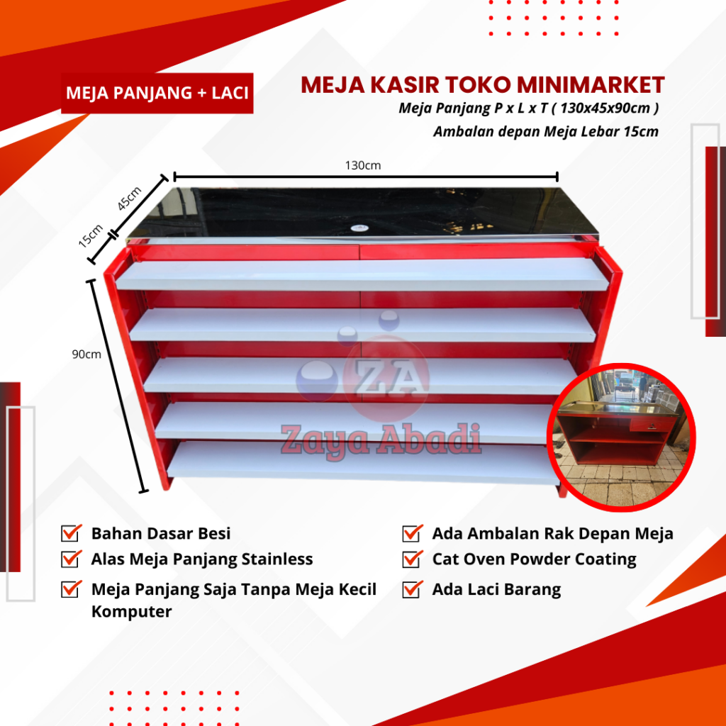 Biaya buat meja kasir kustom sesuai desain