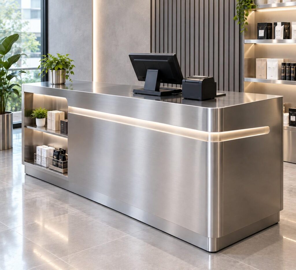 ukuran standar meja kasir stainless